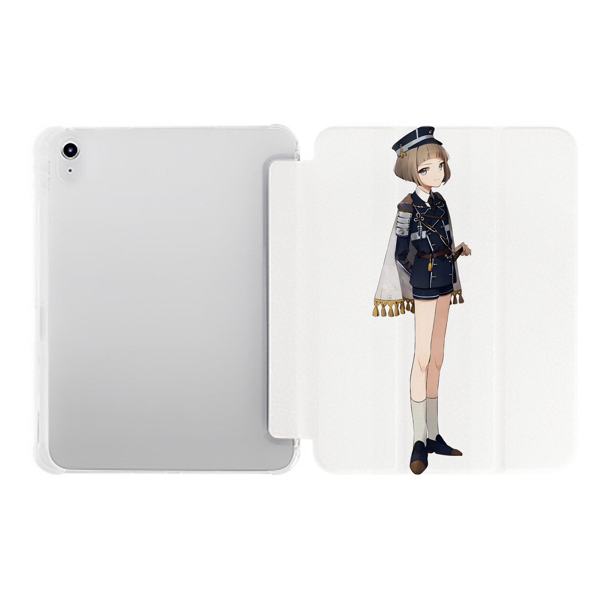 （画像用） 刀剣乱舞 Touken Ranbu IPad ケース ペン収納付き 三つ折りスタンド PUレザー×シリコン 対応機種9.5/10.5/10.9インチ